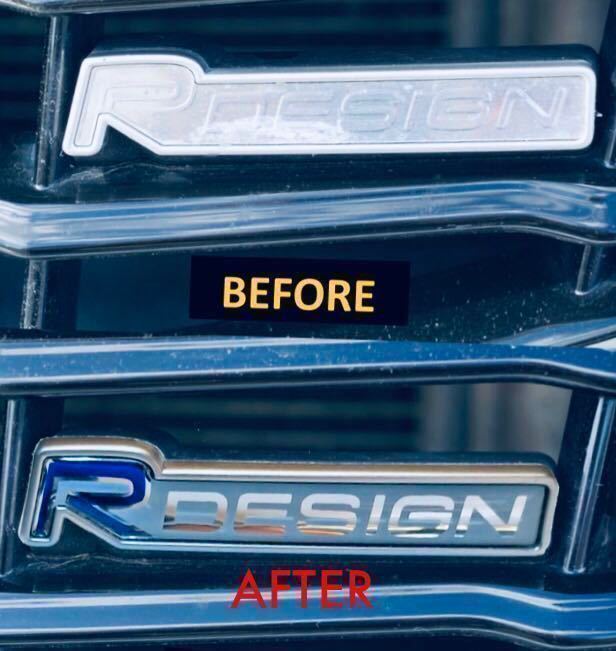 ボルボ R DESIGN R-DESIGN 92mm フロントグリル エンブレム バッヂ ステッカー アール デザイン R-デザイン Rデザイン ポールスターの画像5