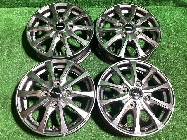 Exceeder ホットスタッフ 13インチアルミホイール 4.0J ＋45 4H PCD100 4本セット B1-4 EM_画像1