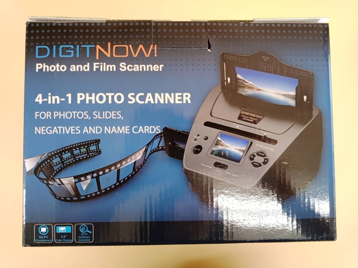 フィルム&フォトスキャナー 4-in-1 フィルムスキャナー 2.4インチLCDスクリーン 35mm 16MPデジタル画像に保存 8GBメモリーカード付属の画像2