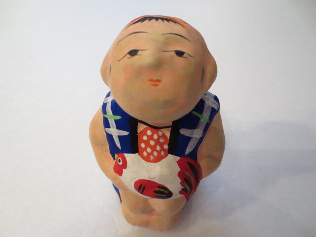 [.] middle hot water river earth doll chicken .... blue ... Fukushima prefecture . earth toy folkcraft goods ....