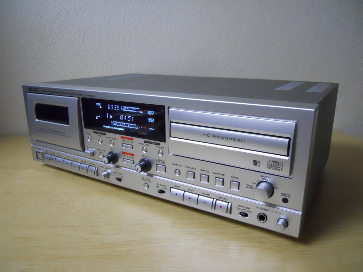 ★TEAC★ ティアック カセット/CDレコーダー AD-RW950 / 2015年製 / 動作品 / 新品ピンチローラー・メンテナンス済 / リモコン、取説 付属