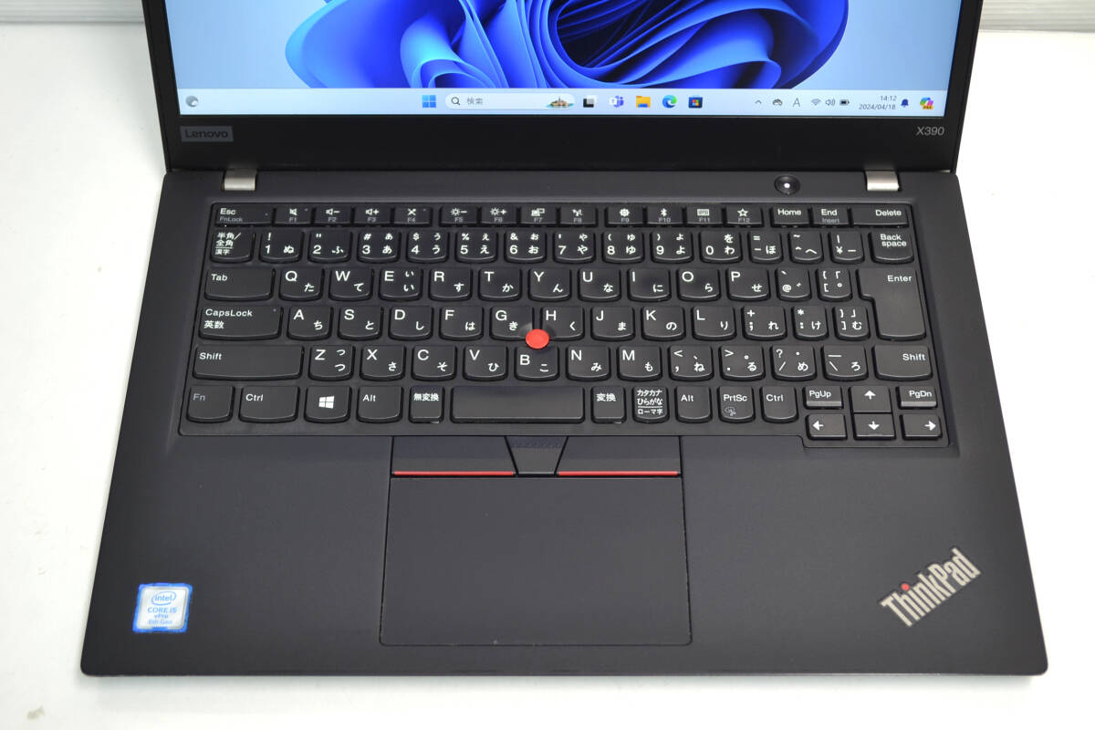 Lenovo ThinkPad X390 第8世代 Core i5-8365U 13.3インチフルHD液晶 メモリー16G SSD256G Webカメラ Wifi Windows11の画像4