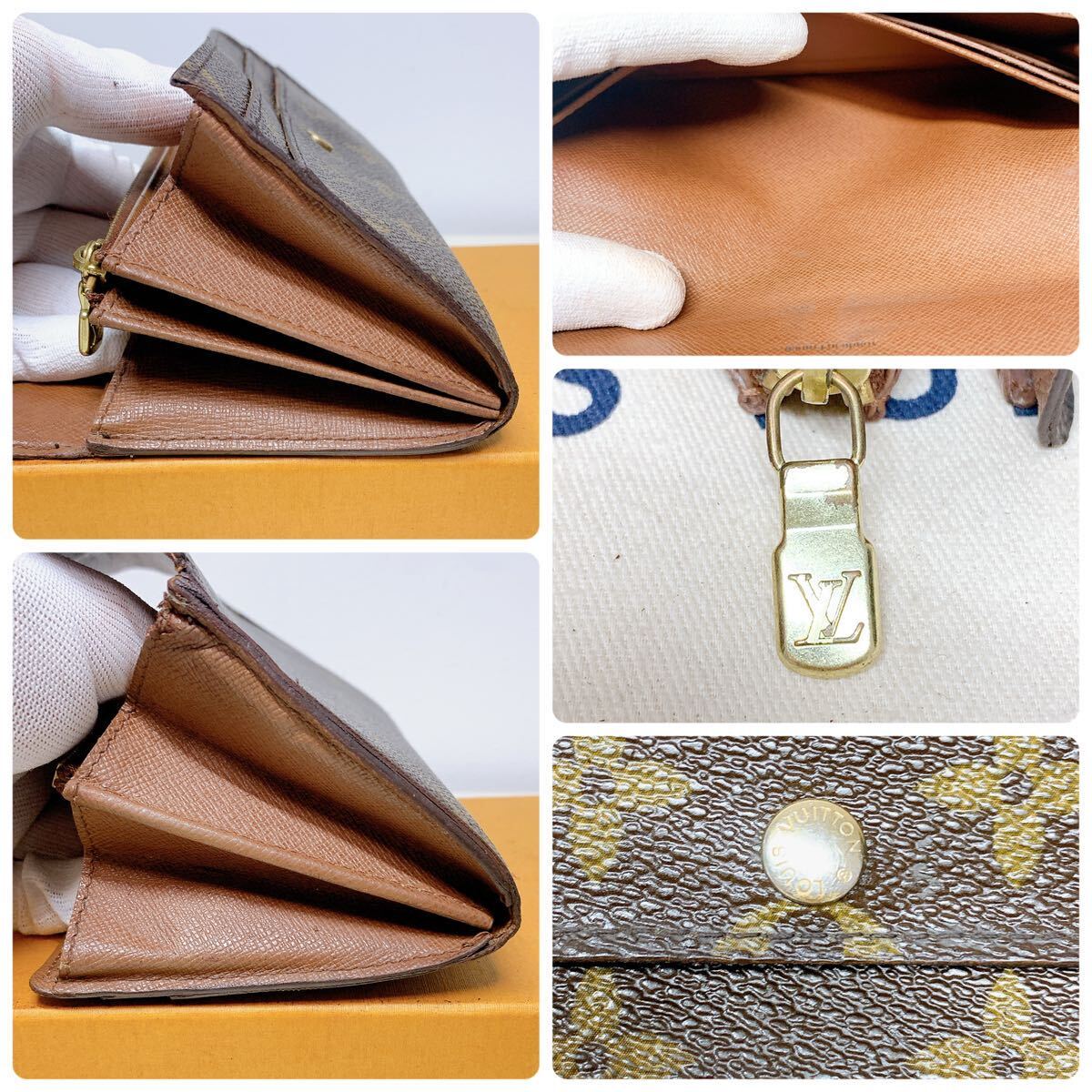 A083【外観極美品】LOUIS VUITTON ルイヴィトン モノグラム ポルトフォイユ サラ 二つ折り財布 長財布 ウォレット M61734/TH2078_画像8