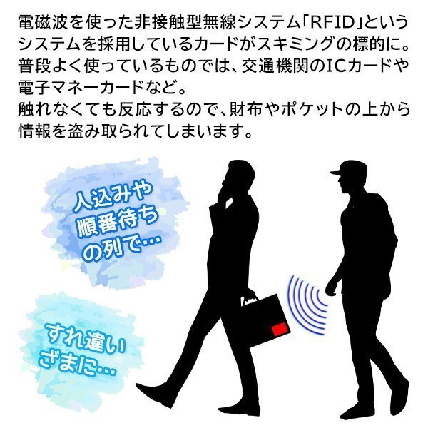 電波遮断 カードケース 5枚セット クレジットカード スキミング防止 対策に 1枚収納 RFID 送料無料/定形郵便 ◇ 電波カットカード用の画像3