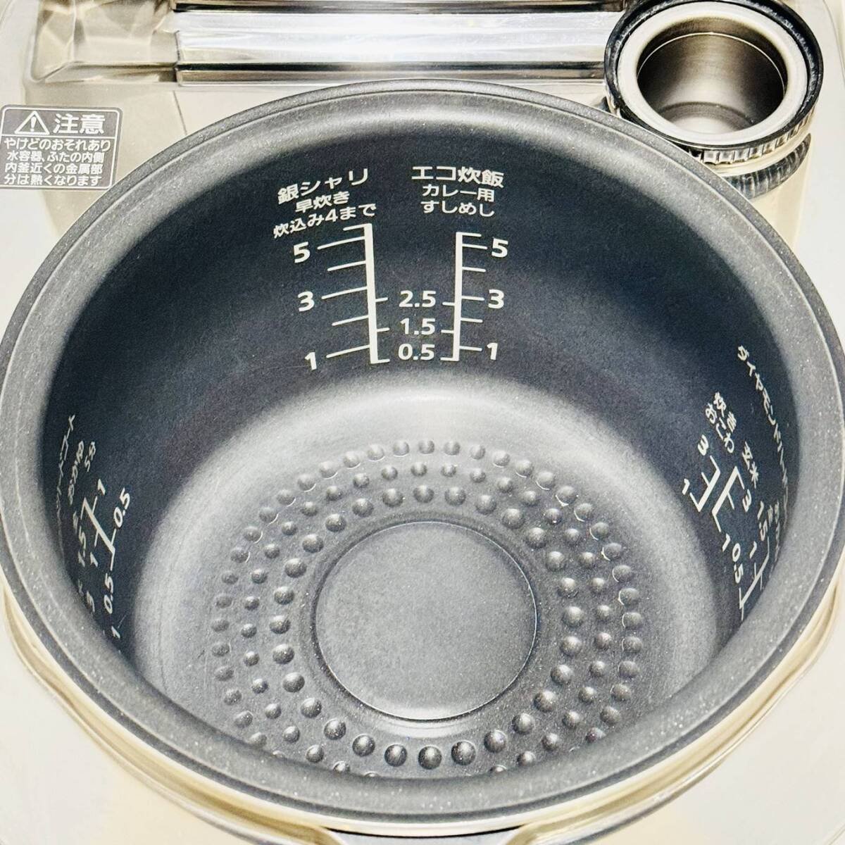 甲HK9975 美品 クリーニング済 動作確認済 2013年製 5.5合炊 パナソニック Panasonic スチームIHジャー炊飯器 SR-SH103 ホワイトの画像4