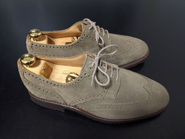 極美品 使用僅か クロケット＆ジョーンズ 8E CROCKETT&JONES 「TYNE」BEAMS F別注 クレープソール ドレスシューズ 箱付 9415_画像7