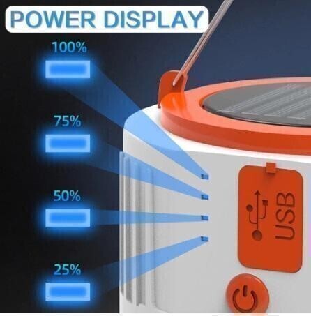 LEDランタン ソーラー充電 台風 地震 災害 停電 アウトドア B2011137_電池残量お知らせ機能