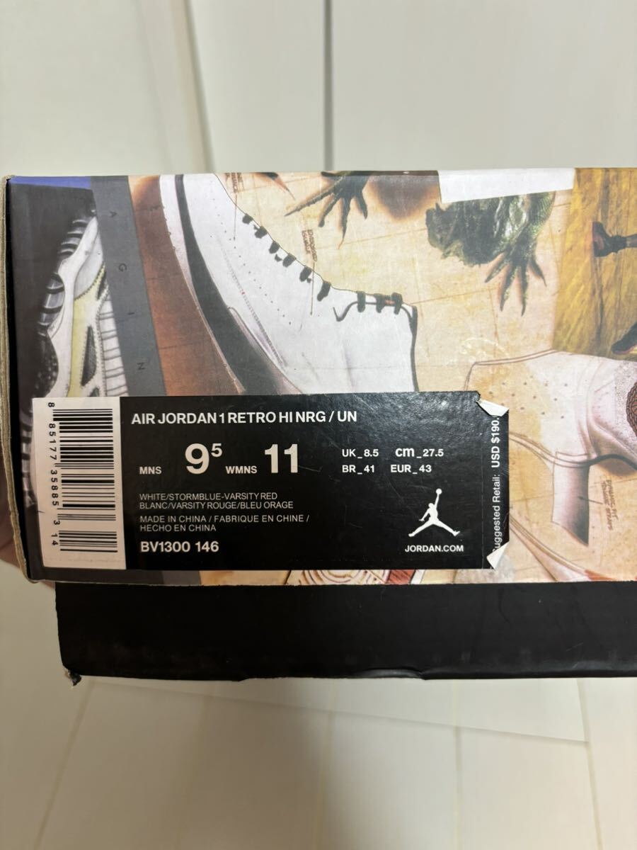 【1円〜スタート】Union Nike Air Jordan 1 Retro High OG NRG Storm Blue/Varsity Red27.5cmの画像10
