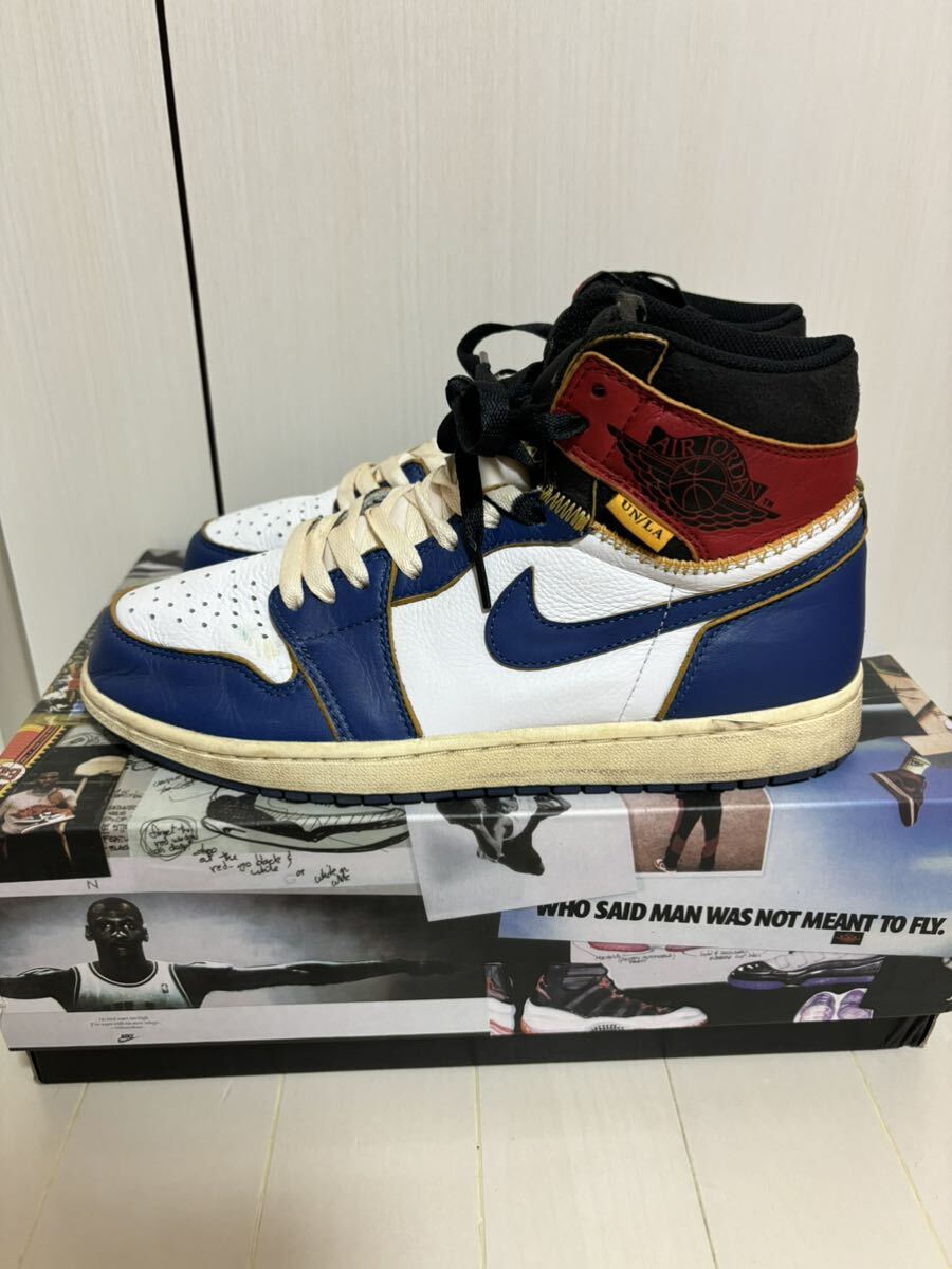 【1円〜スタート】Union Nike Air Jordan 1 Retro High OG NRG Storm Blue/Varsity Red27.5cmの画像1