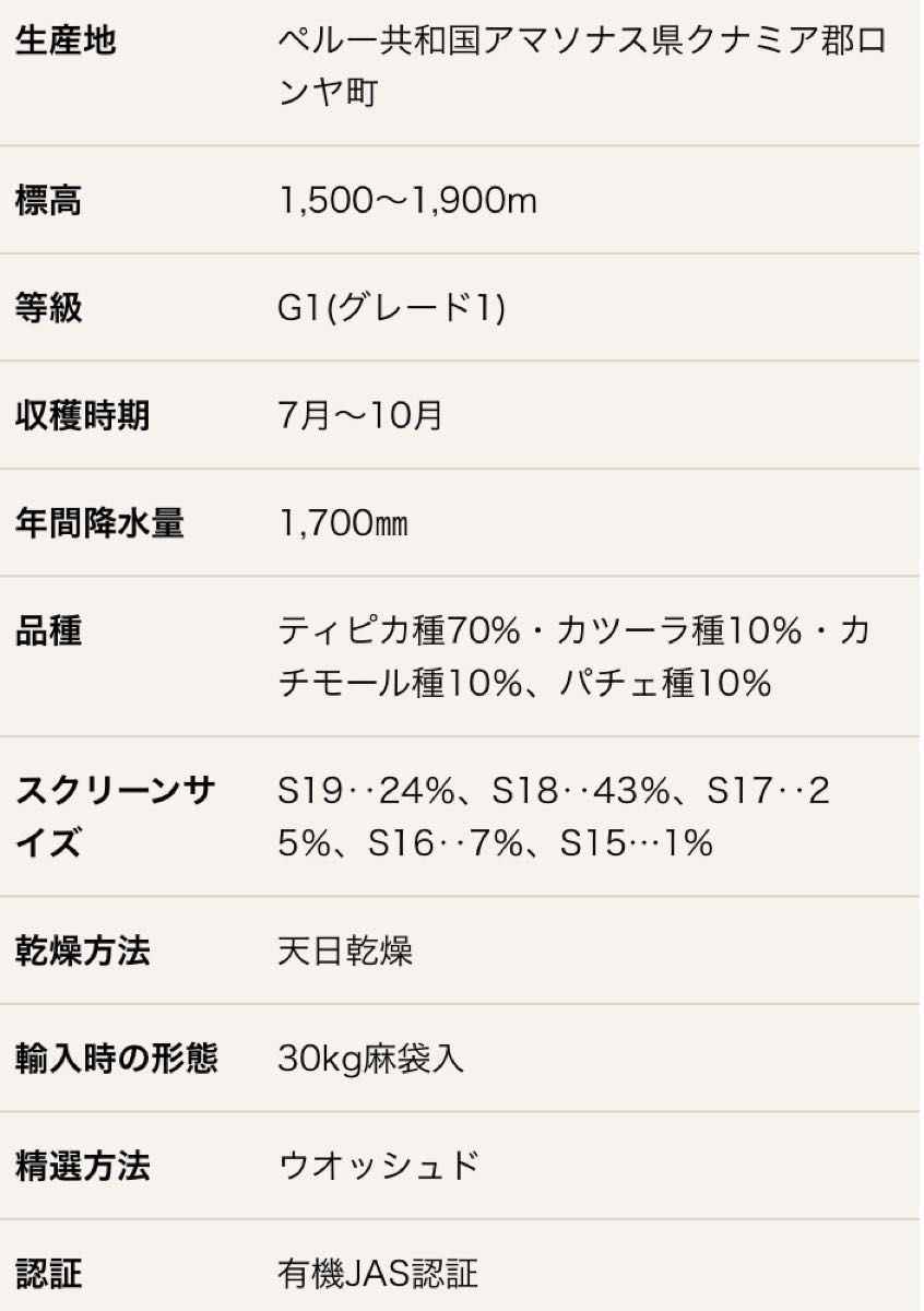 こだわりコーヒー豆　ペルーG-1 クナミア　JAS認証オーガニック　300g 中深煎り　自家焙煎珈琲