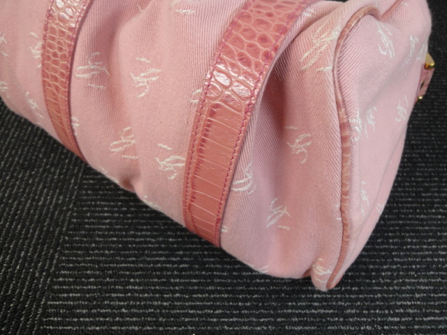 [ Chopard ] подлинный товар chopard Mini сумка "Boston bag" черный ko type вдавлено . розовый цвет серия ручная сумочка женский женский Италия производства 