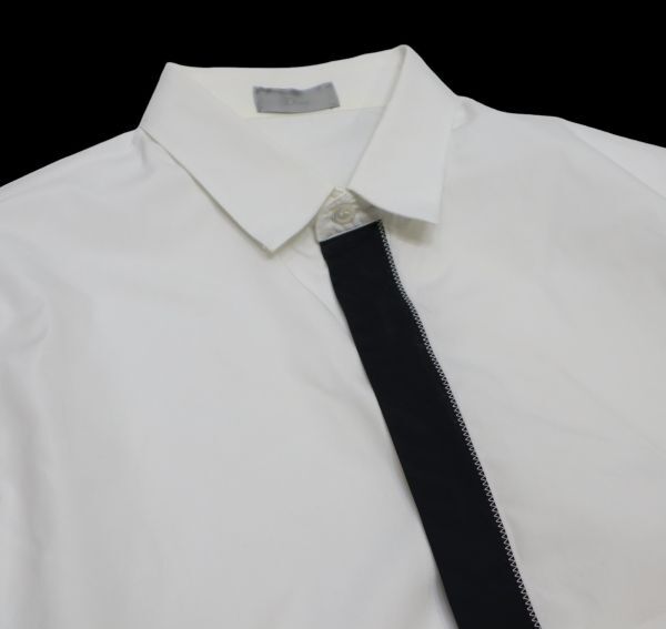 国内正規品 Dior HOMME BEE刺ロゴ バイカラー コットン長袖シャツ 863C530K1581 ディオールオム ナイロン切替 ドレスシャツ 39 JZ-21の画像5