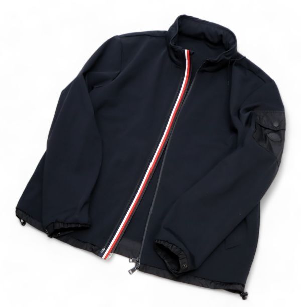正規品 MONCLER トリコロールライン ナイロンジップジャケット モンクレール Softshell Jacket ブルゾン ワッペンロゴ ブラック5 S-3_画像4