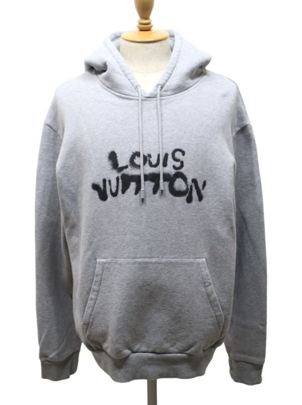 正規品 BTS着 Louis Vuitton ネオンワーキングマン スウェットパーカー ルイヴィトン ロゴ SWEAT フーディ RM212 UYR HLY68W グレー4LJZ-24の画像9