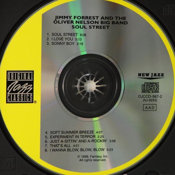 【廃盤 レア 美品 NEW JAZZ原盤】ジミー・フォレスト　JIMMY FORREST　SOUL STREET　優秀録音　内容良し　オススメ！_画像4