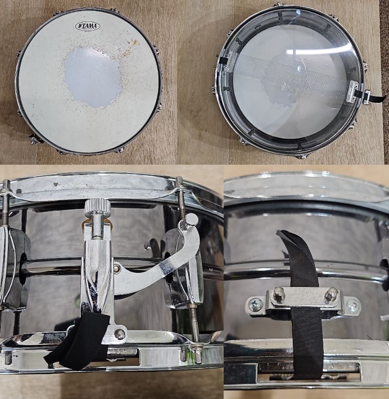 K1261★ TAMA IMPERIALSTAR タマ ドラムセット ブラック バスドラム フロアタム タム2個 スネア 中古品 長期保管品 打楽器 演奏未確認の画像3