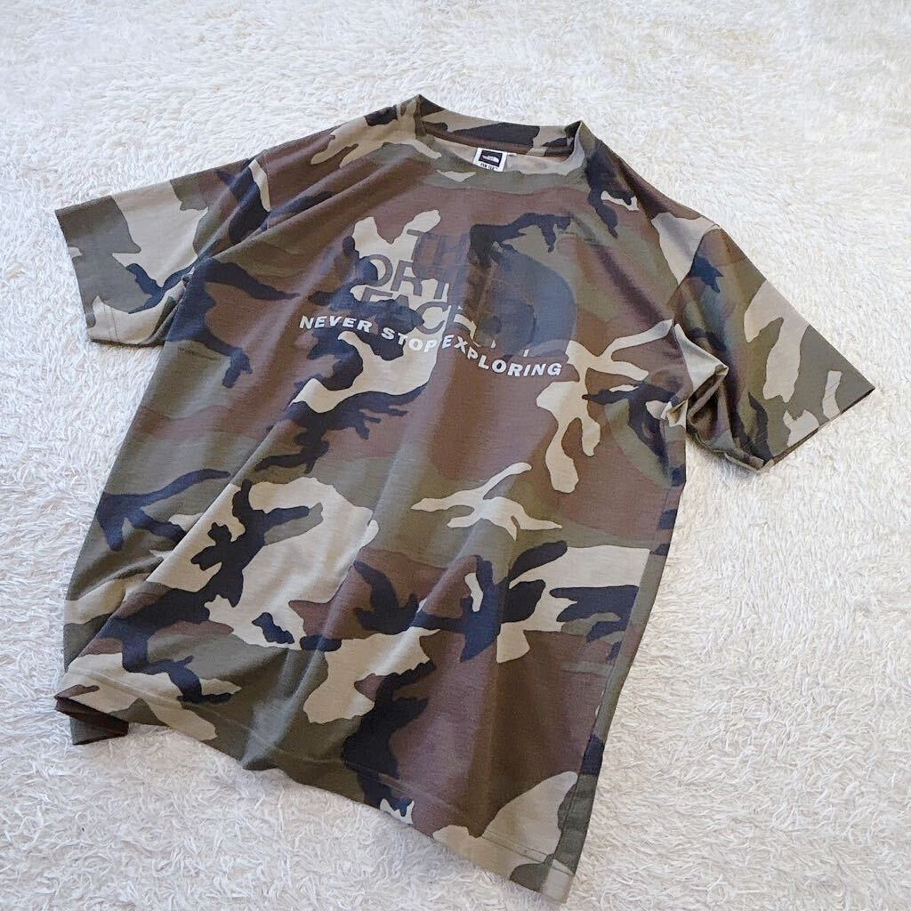 THE NORTH FACE/ザノースフェイス 半袖Tシャツ Camouflage カモフラージュティー カモフラ 迷彩 NT32431 カーキ メンズ Lの画像3