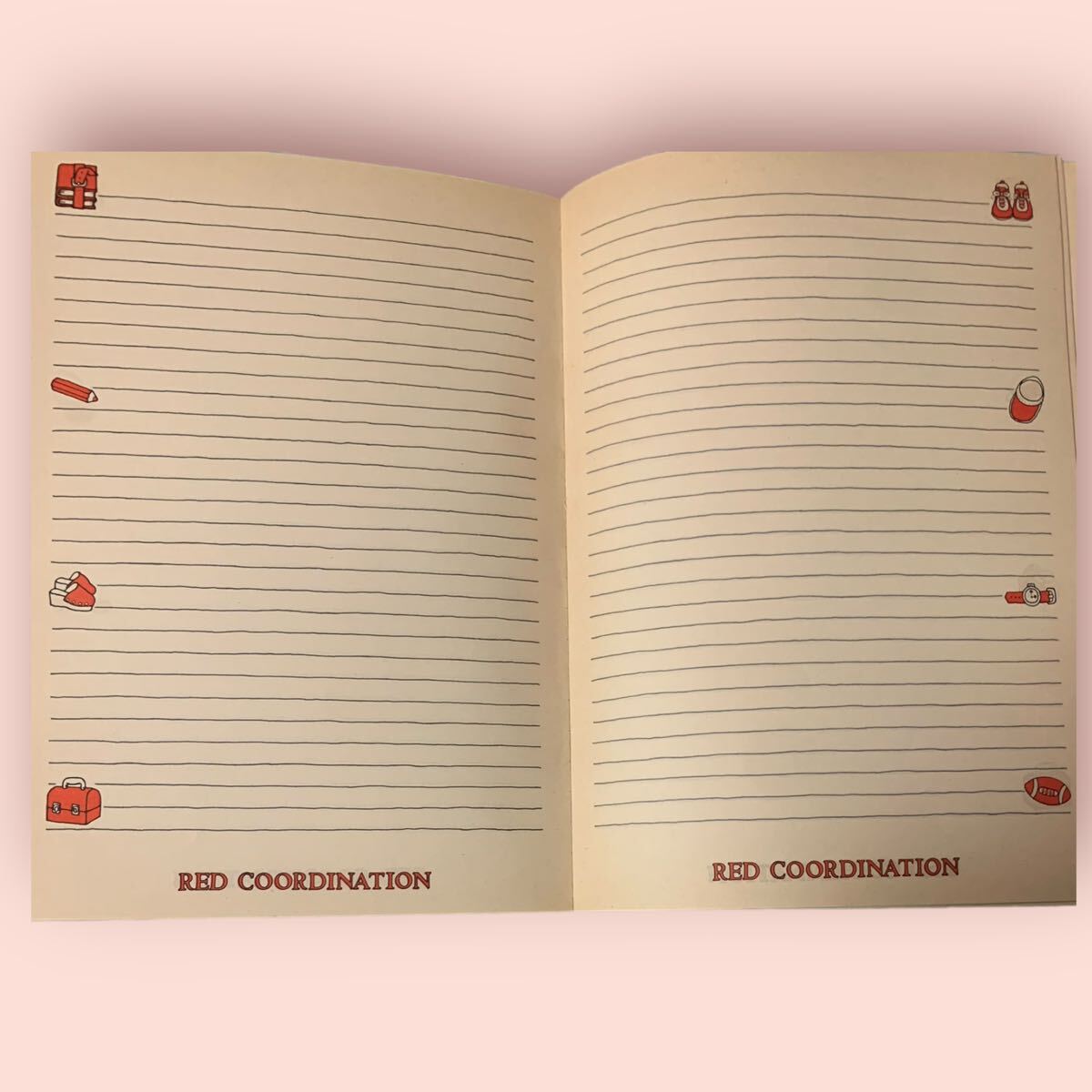 未使用　当時物　昭和レトロ　RED COORDINATION　 B5ノートブック　1975年　サンリオ SANRIO 文具　希少 入手困難　グッズ_画像3