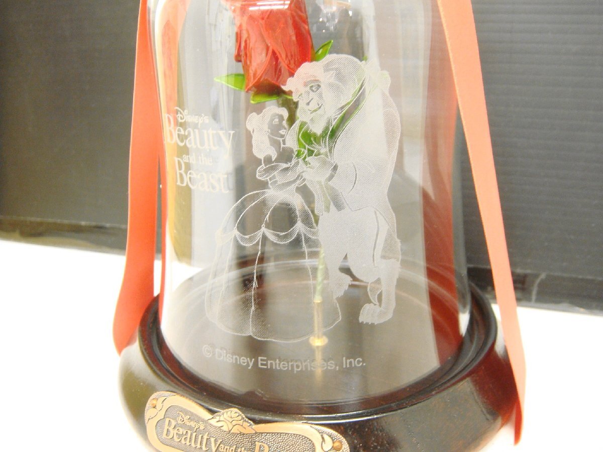 4210 美女と野獣 魔法のバラ バラ ガラス ドーム 置物 オブジェ ローズ ディズニー Disny Beauty＆Beastの画像4