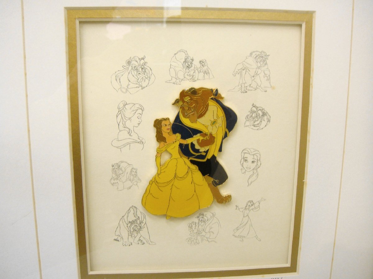 4250T 美女と野獣 ピンコレクション ベル＆ビースト 額装品 保証書付き 7500限定 Pin collection Bell from the Disney Princessの画像3
