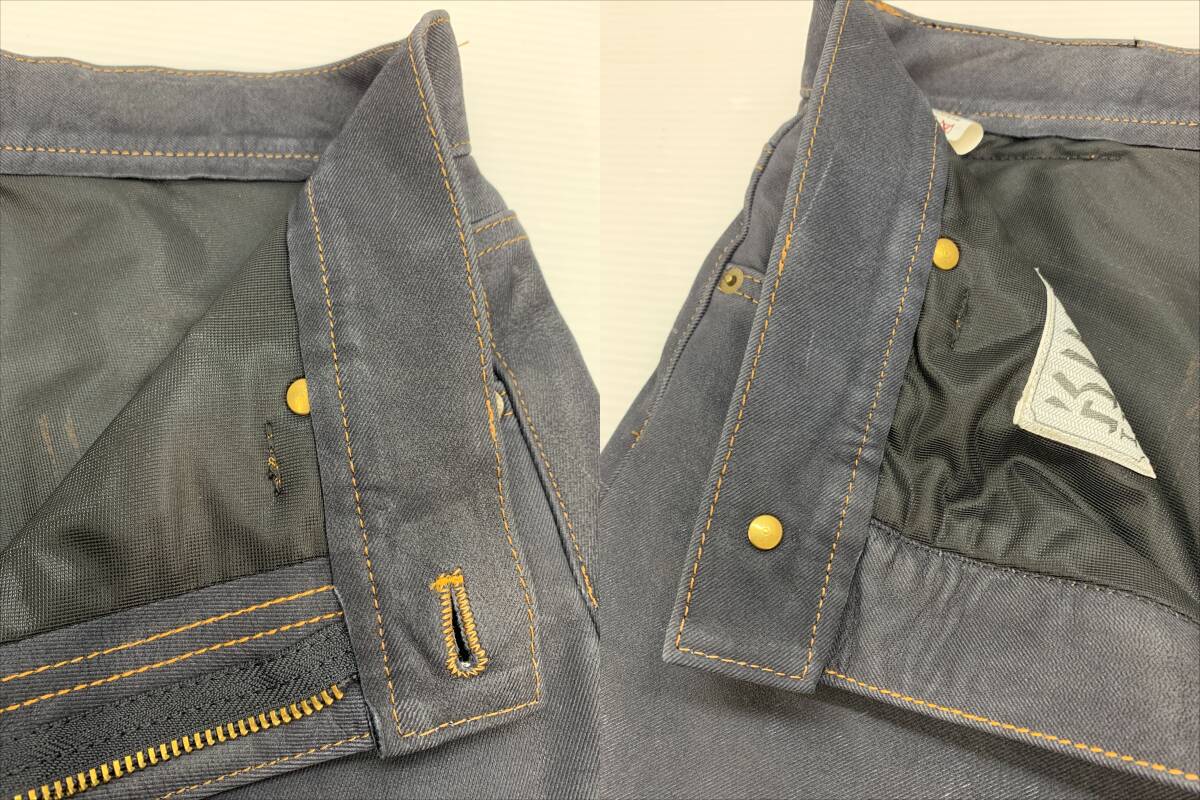 137-KM2756-80s KUSHITANI クシタニ KWP EXPLORER JEANS エクスプローラージーンズ フッ素加工 レザーパンツ 牛革 9423 W30 ライダースの画像4