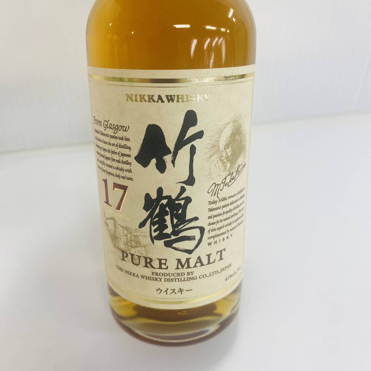 n269/【未開栓】竹鶴 17年 TAKETSURU PURE MALT NIKKA WHISKY ピュアモルト ニッカウイスキー 180ml 43% 洋酒 古酒 ミニボトル_画像4