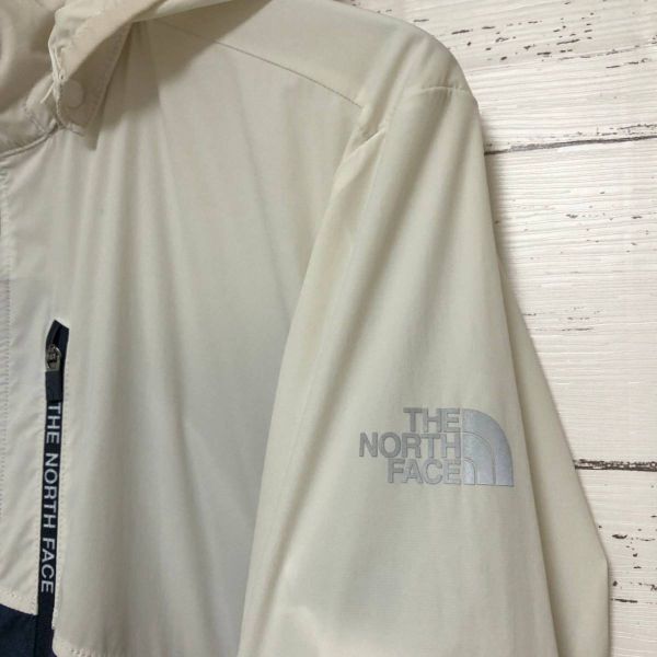 ノースフェイス THE NORTH FACE フルジップジャケット XL ホワイト ネイビー ストレッチ パーカー アウトドア アウター メンズの画像2