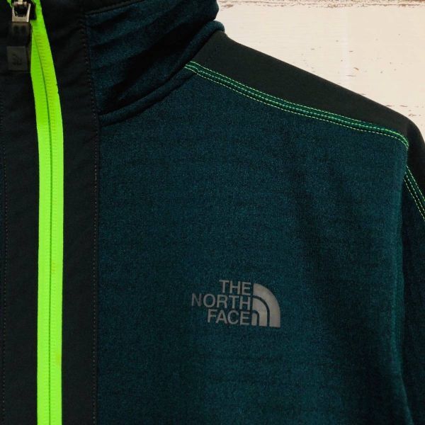 ノースフェイス THE NORTH FACE フルジップジャケット L グリーン 緑 ストレッチ アウトドア アウター メンズの画像2