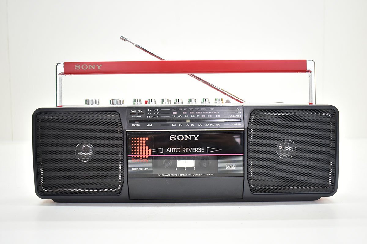 SONY CFS-E30 ラジカセ 元箱付 再生OK[ソニー][ラジオカセットレコーダー][RADIO CASSETTE RECORDER][昭和レトロ][当時物][k1]19Mの画像2