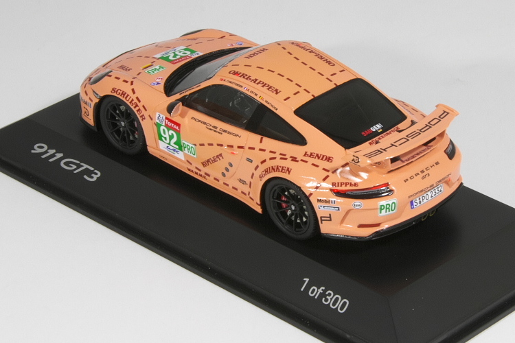 スパーク 特注 1/43 ポルシェ 911 (991) GT3 #92 2018 Porsche 911 (991) GT3 Taxi Leipzig 2018 Pink Pig Tribute_画像2