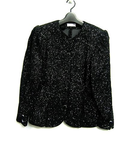 NINA RICCI les blouses ニナリッチ 上品な光沢ラメ入りのジャケット 株式会社 吉村 パフスリーブ パーティーシーン！_画像1