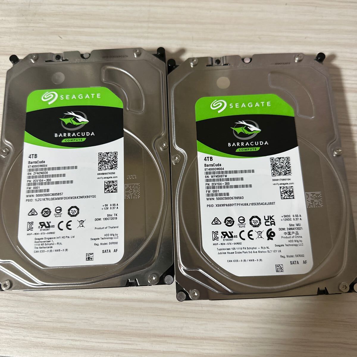 N25/26:【動作保証/使用0時間/二枚セット】3.5 SATA 4TB 1台 正常 seagate ST4000DM004-2CV104 3.5インチHDDの画像1