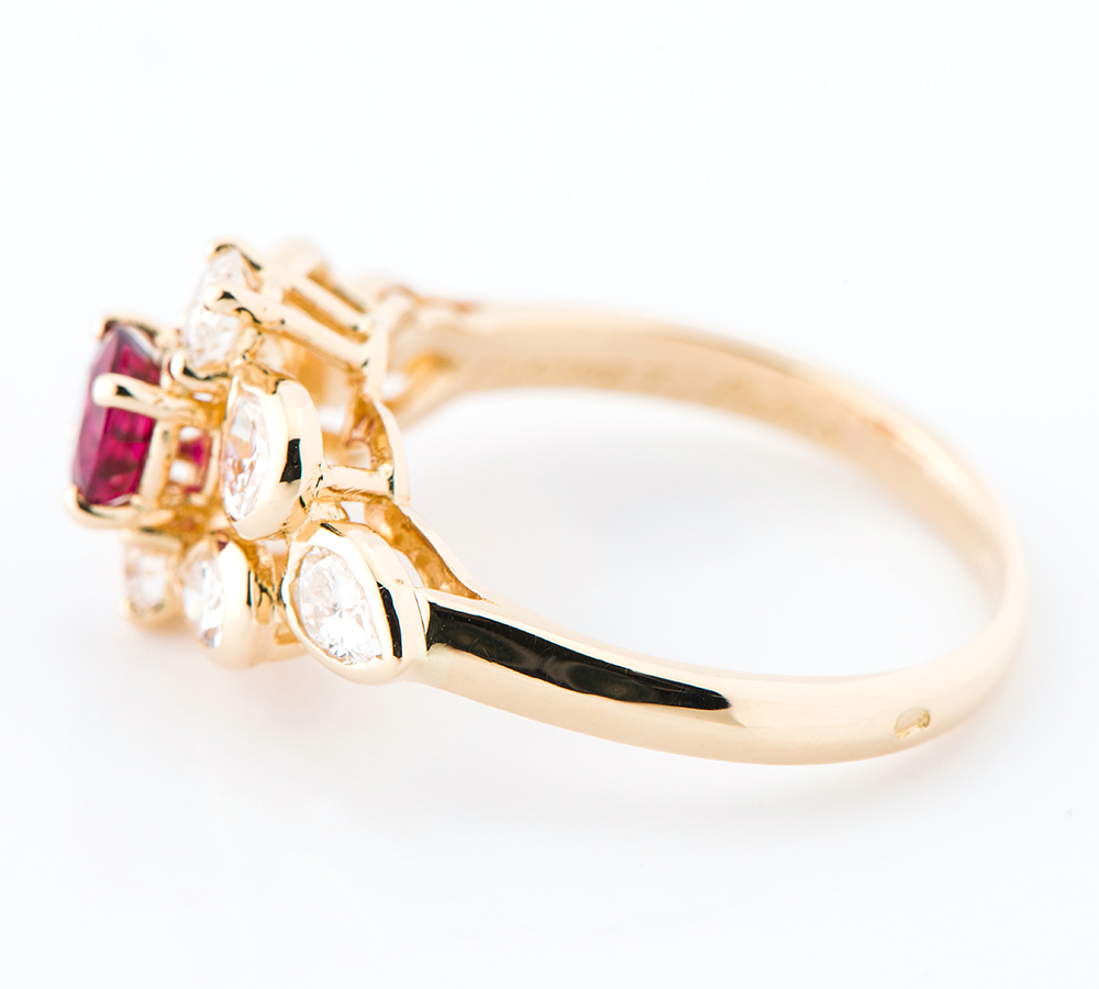  Chaumet ruby diamond 18 gold yellow gold 12 number ring * ring [ used ]