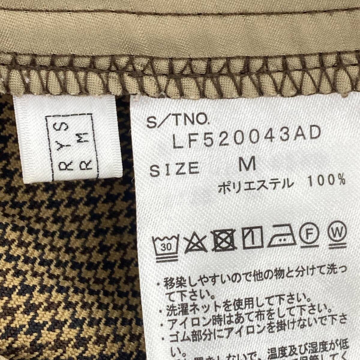 LOWRYS FARM ローリーズファーム 千鳥柄　タック パンツ sizeM/茶系 レディース_画像5