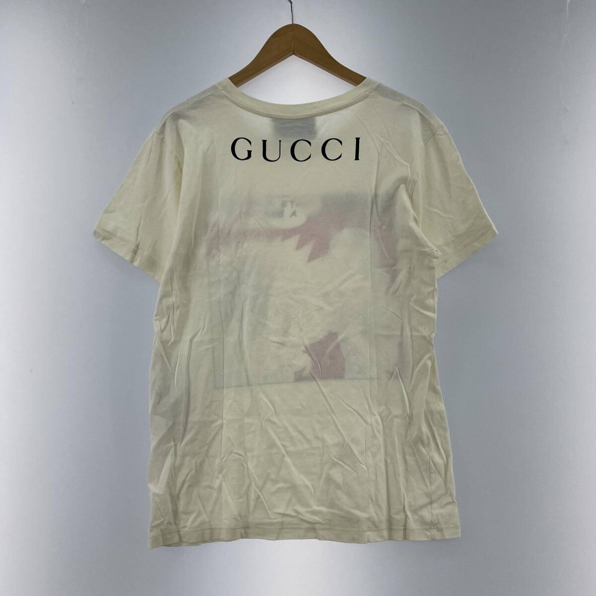 yu. пачка OK GUCCI Gucci принт короткий рукав футболка sizeXS/ слоновая кость женский 