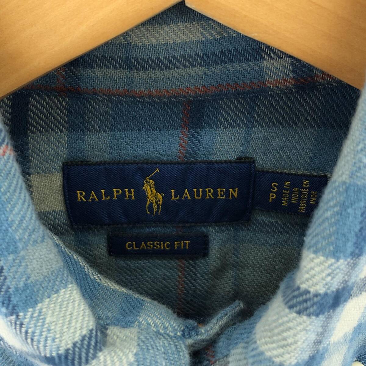 Ralph Lauren ラルフローレン ボタンダウン　チェック 長袖シャツ sizeS/青系 メンズ_画像3