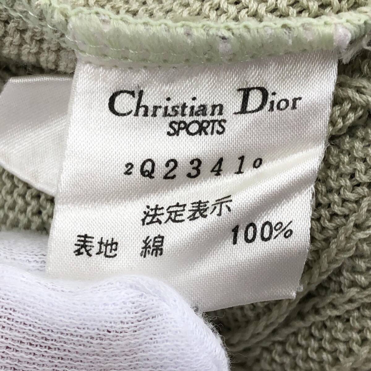 Christian Dior クリスチャンディオール Vネック ニット sizeS/グリーン系 レディース_画像6