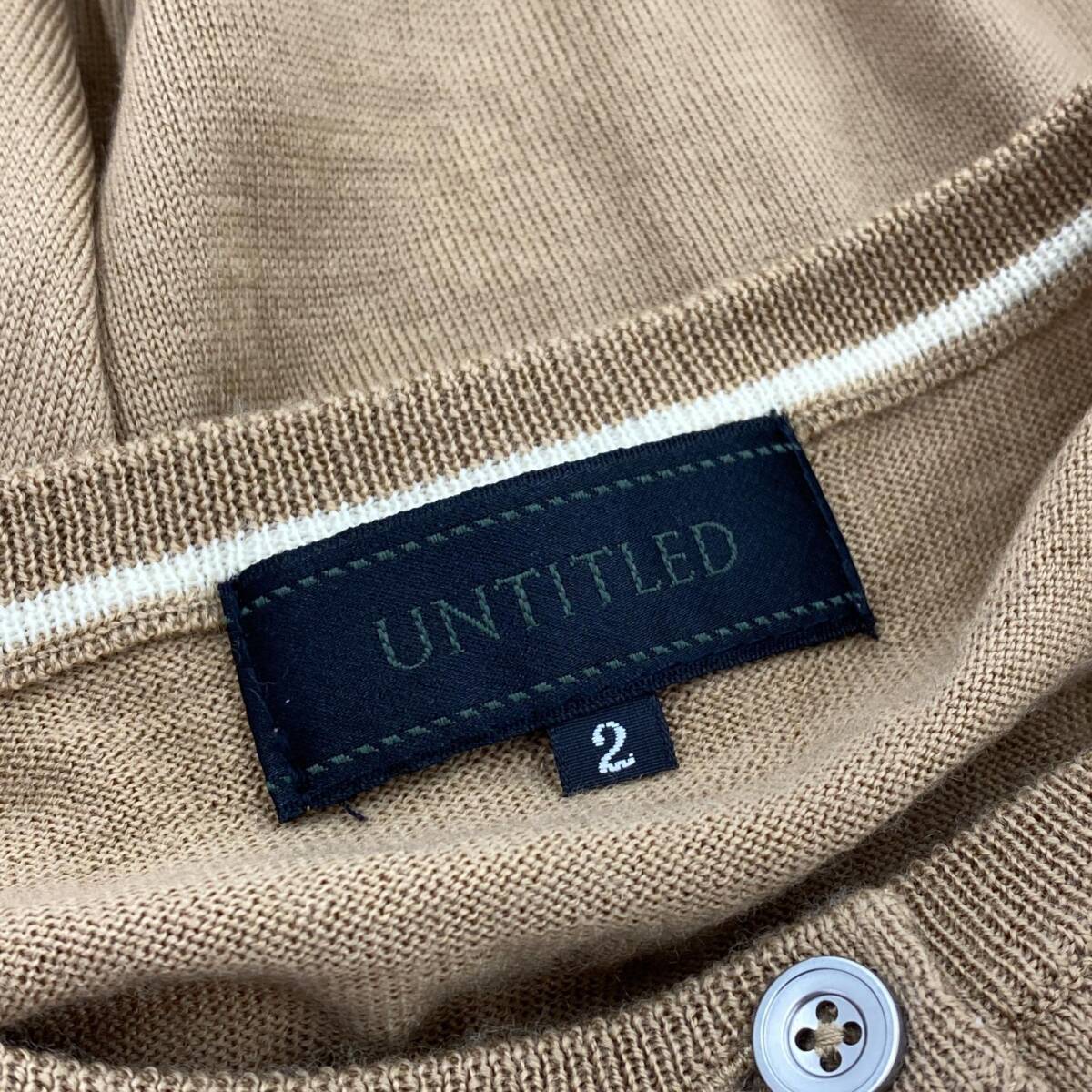 yu. packet OK UNTITLED Untitled wool 100% cardigan size2/ beige lady's 