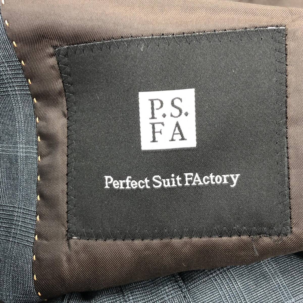 Perfect Suit FActory パーフェクトスーツファクトリー チェック スーツ size96 A7/グレー メンズの画像9
