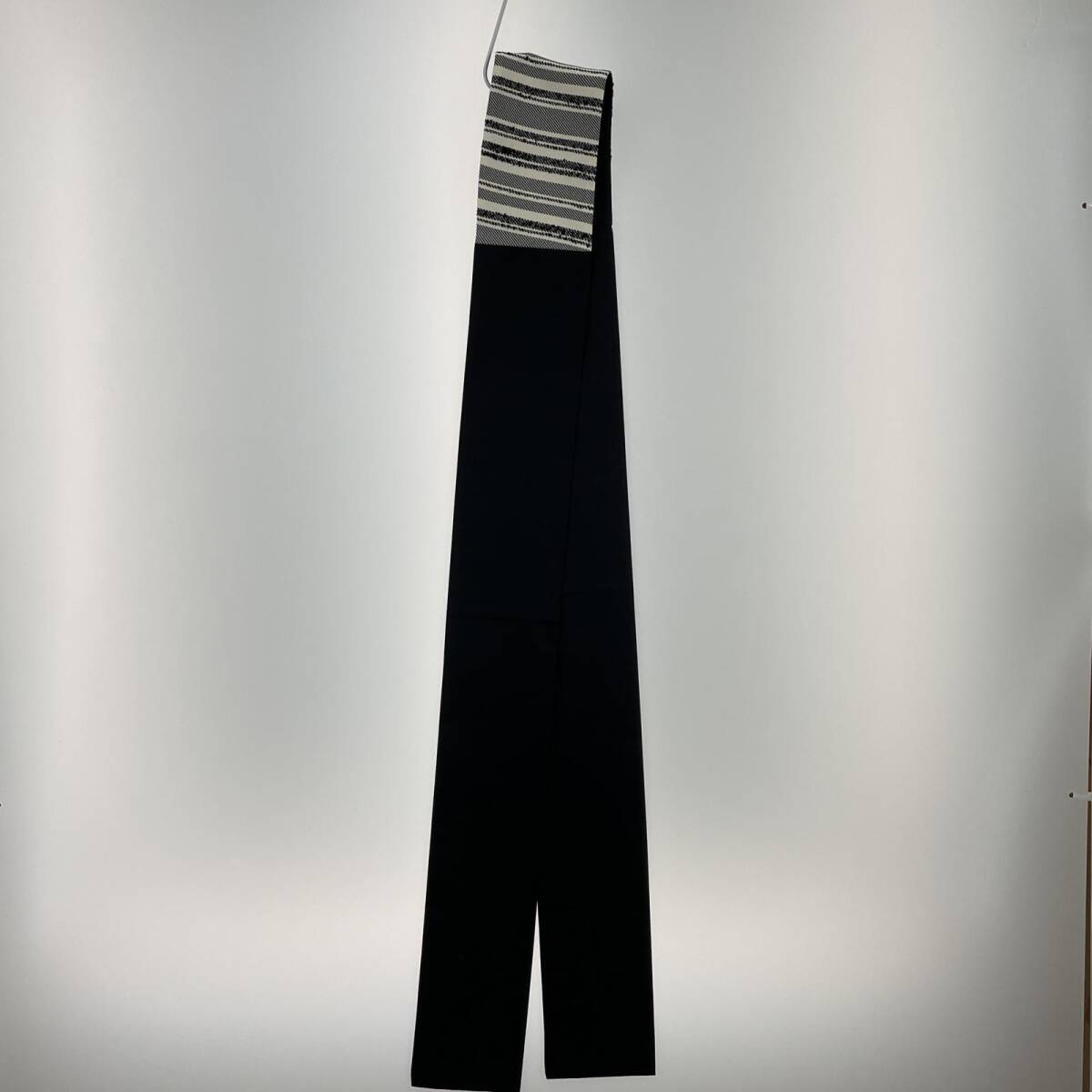 ADORE アドーア ベルト付き ストライプ タック テーパード パンツ size36/ホワイト×ブラック レディース_画像8