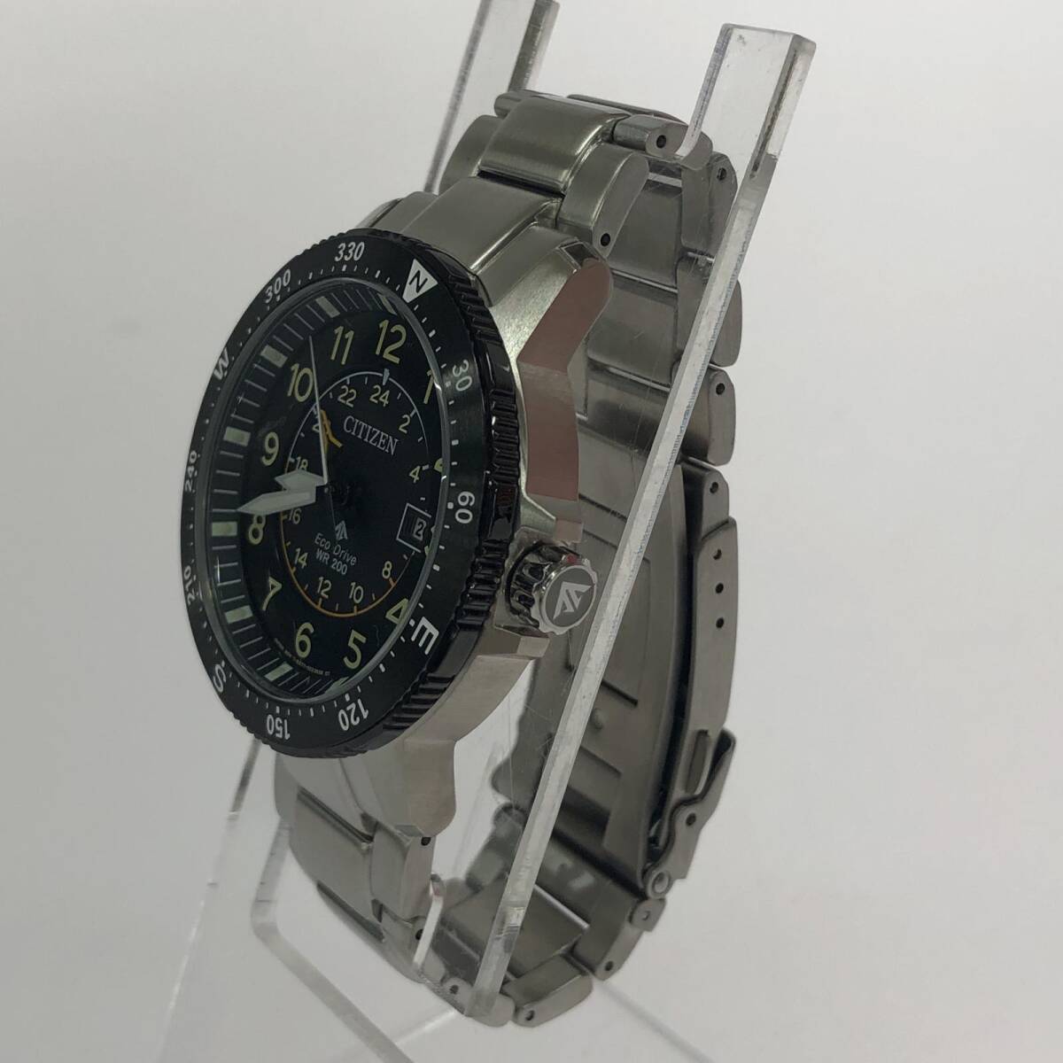 CITIZEN シチズン GN-4-S Eco-Drive 腕時計/ブラック×シルバー メンズ_画像2