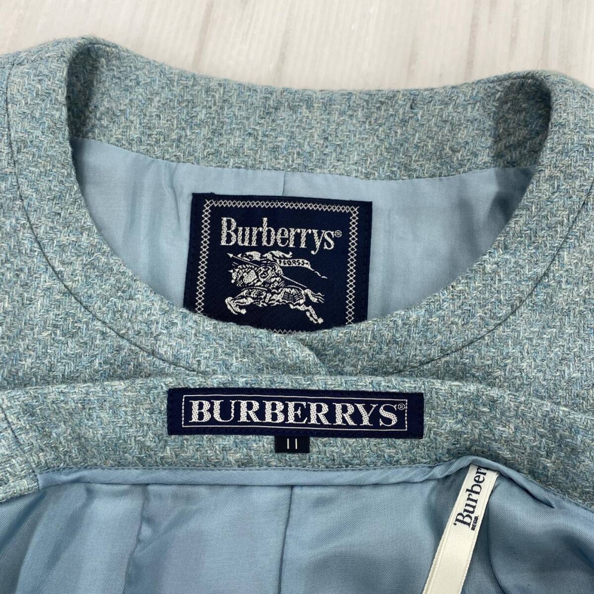 Burberrys バーバリーズ ウール ツイード セットアップ (スカート) size上下11/ブルー系 レディースの画像3