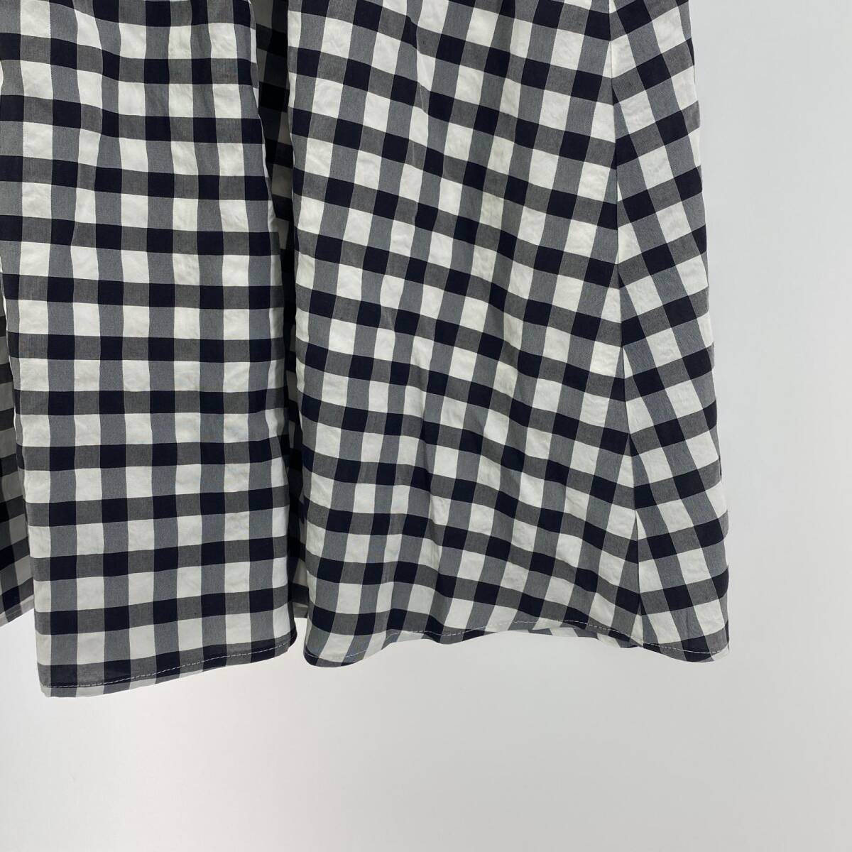 ゆうパケットOK DRESSTERIOR ドレステリア チェック フレア スカート size36/白×黒 レディースの画像3