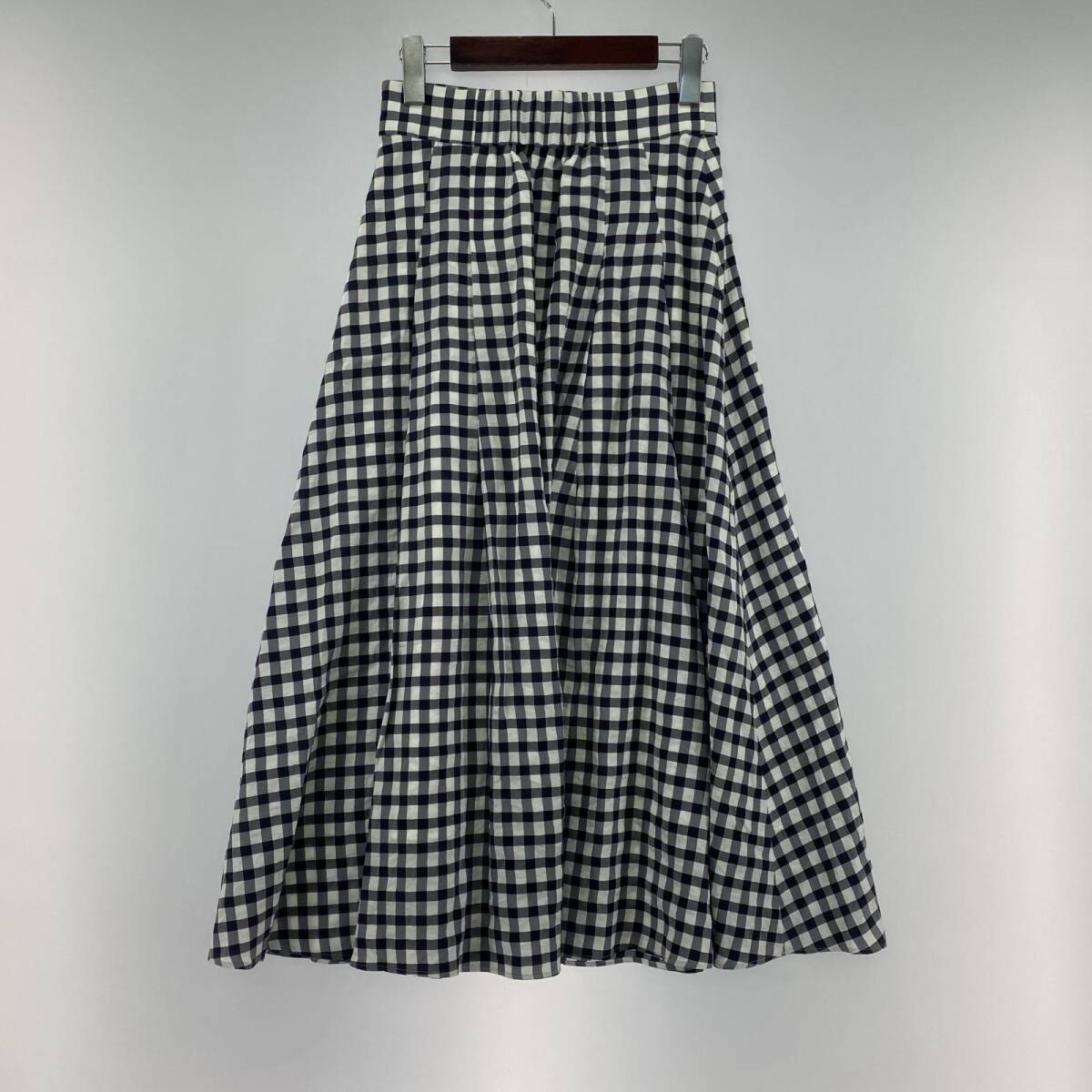 ゆうパケットOK DRESSTERIOR ドレステリア チェック フレア スカート size36/白×黒 レディースの画像4