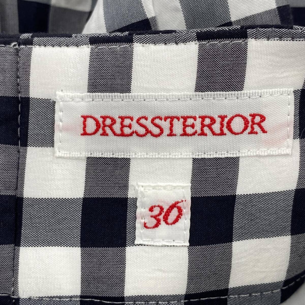 ゆうパケットOK DRESSTERIOR ドレステリア チェック フレア スカート size36/白×黒 レディースの画像5