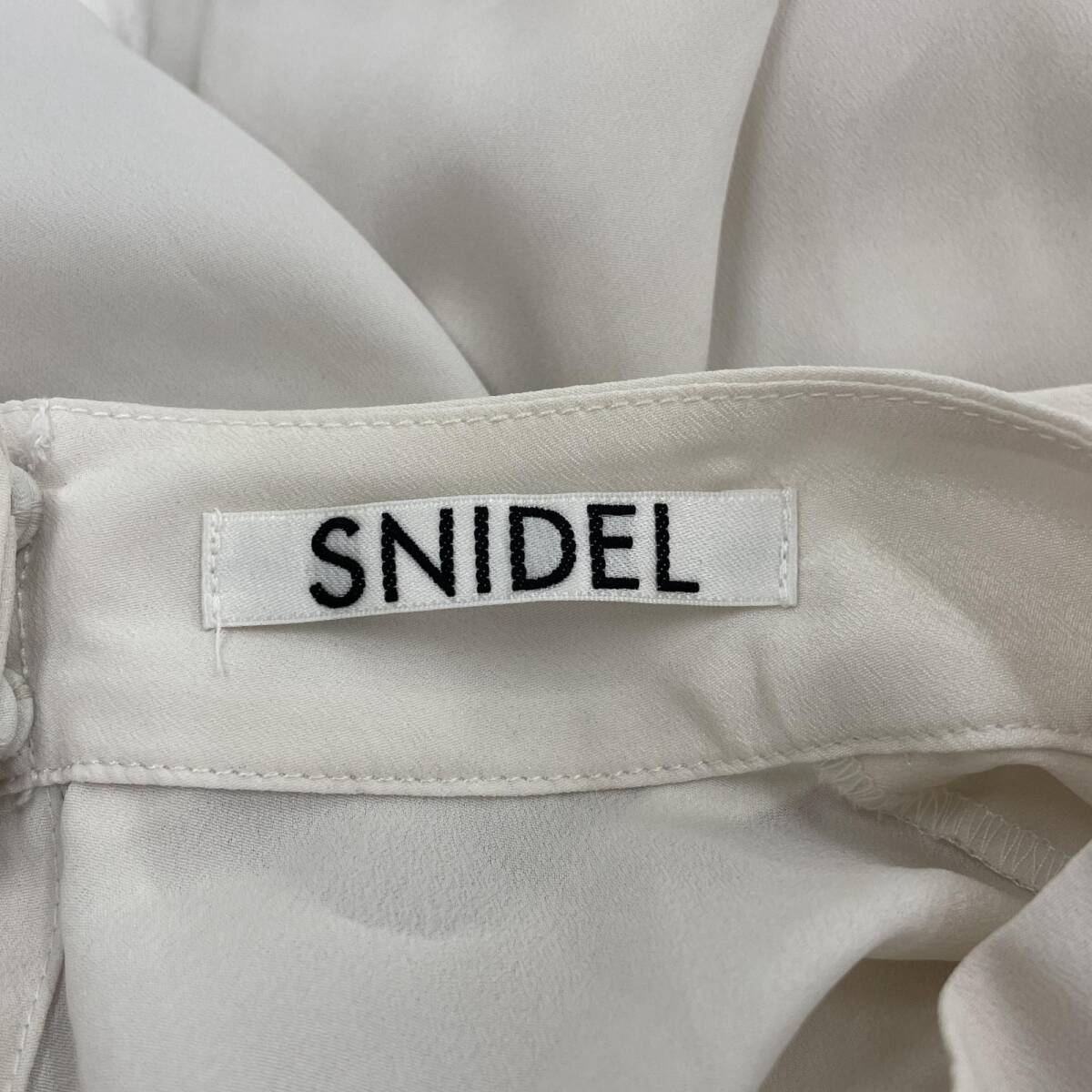 snidel スナイデル リボン付き ワンピース size1/白×黒 レディース_画像8