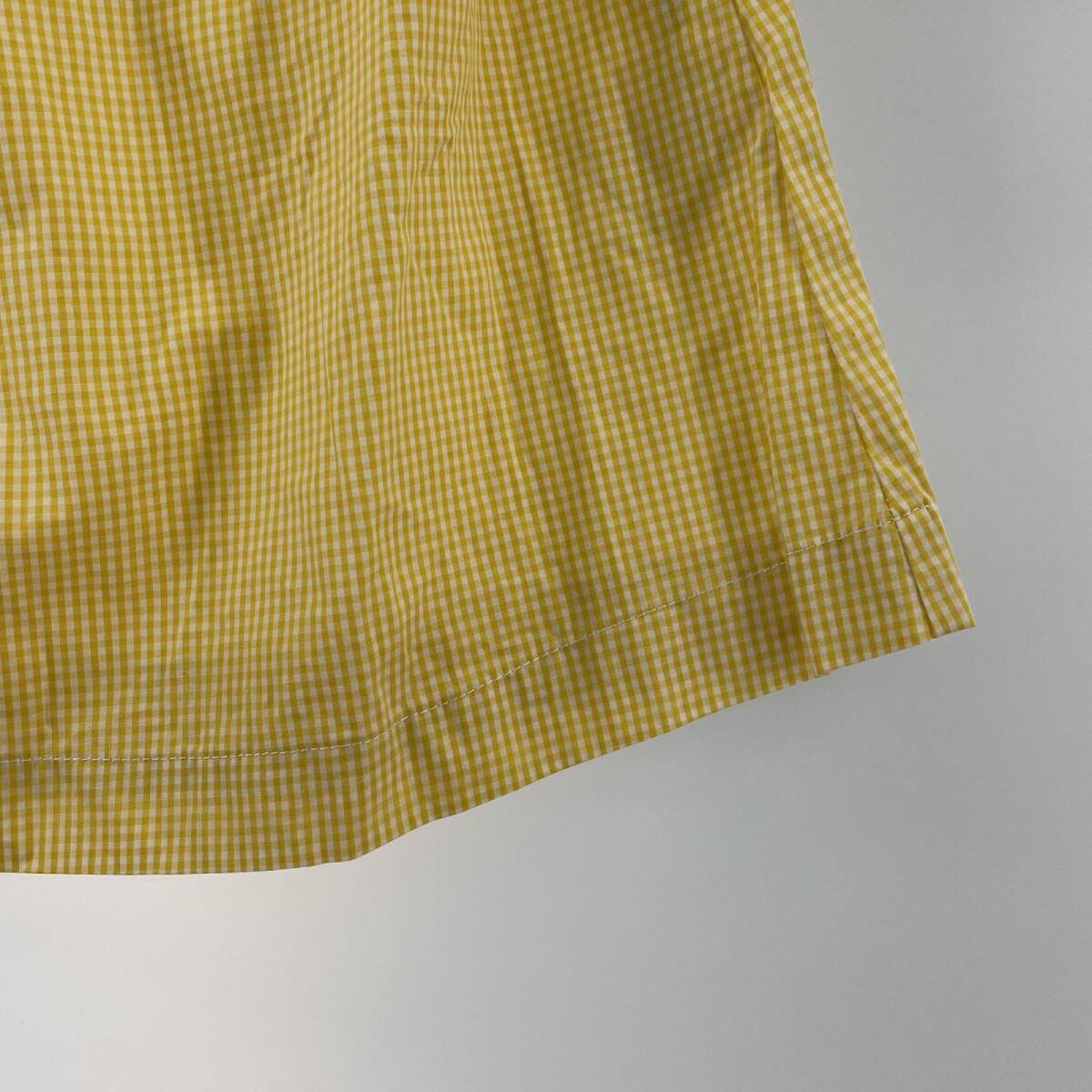 erika cavallini エリカカヴァリー二 チェック フリルフレア オフショルダー 半袖シャツ size38/黄色 レディースの画像4