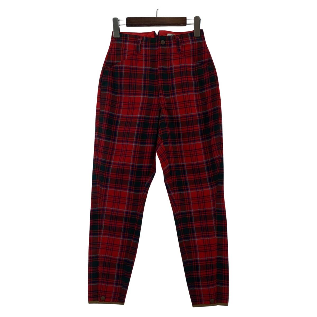 JUNKO SIMADA Junko Shimada wool check tapered pants size7/ red group lady's 