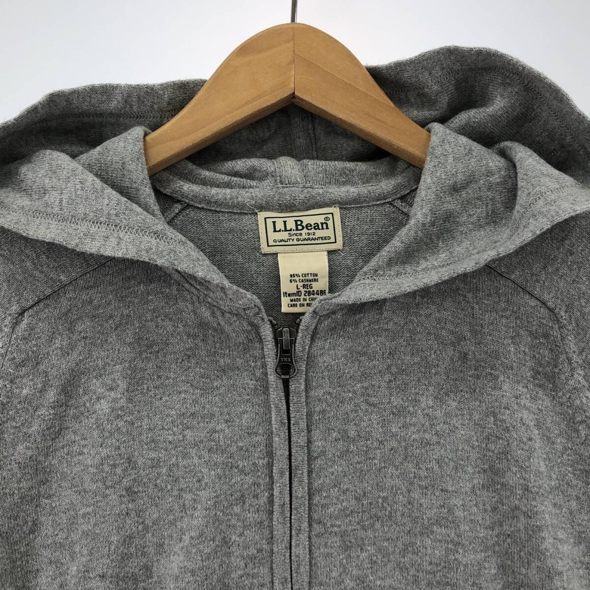 L.L.Bean エルエルビーン ニット ジップアップ パーカー sizeL-REG/グレー レディース_画像2