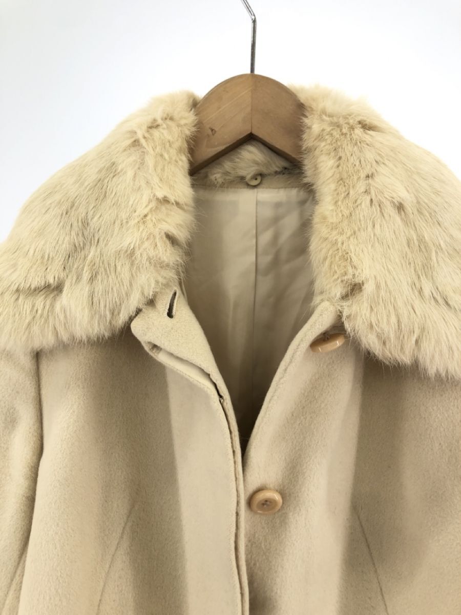 INED Ined Anne gola. wool . cord attaching fur color attaching coat size3/ beige *# * dka6 lady's 